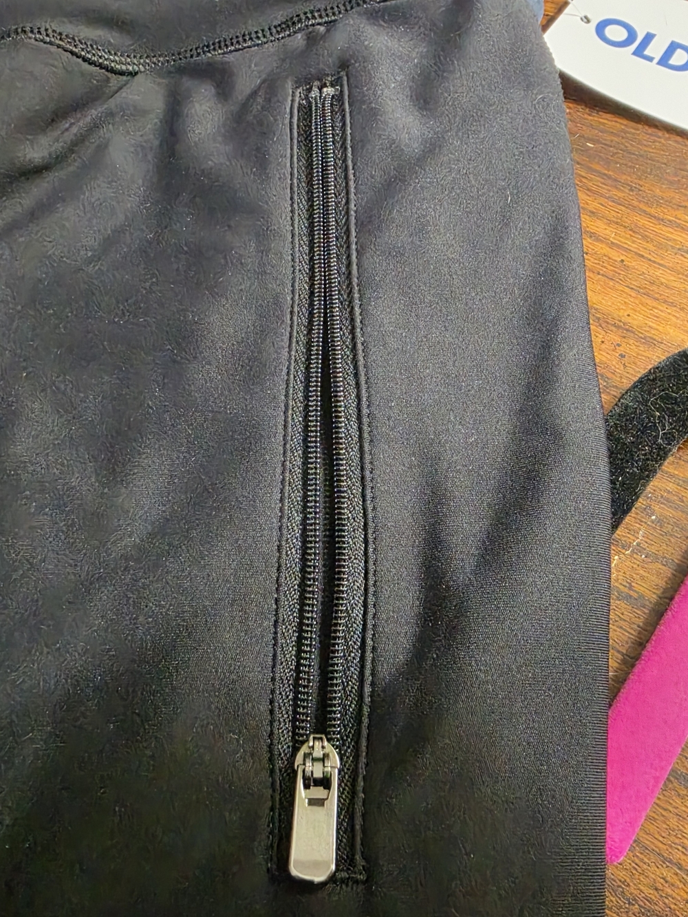 Black Drawstring Athletic Joggers with Zipper Pockets - Picture 4 of 5
